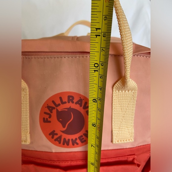Fjällräven Women's Kanken Art Mini Backpack Poppy Fields Cotton Sky Coral Peach - Picture 7 of 13